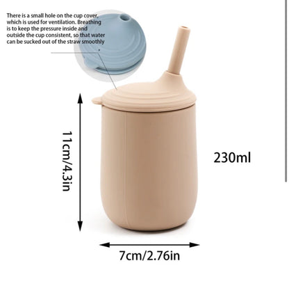 Baby Silicone Sippy Cup With Straw