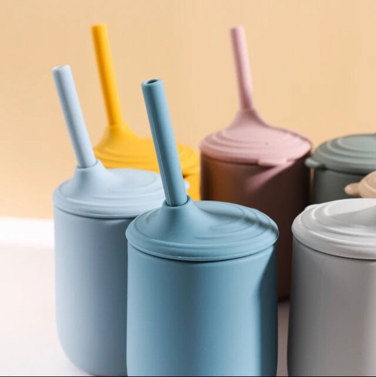 Baby Silicone Sippy Cup With Straw