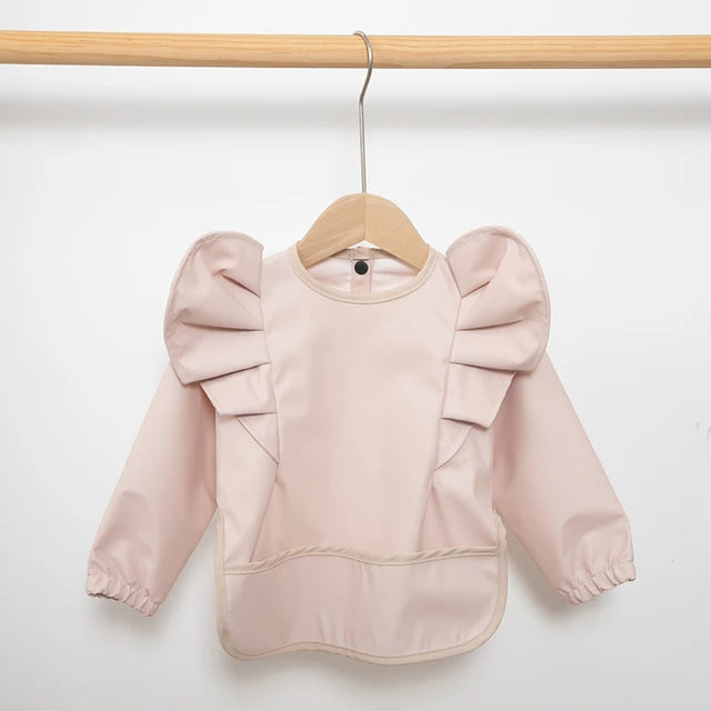 Waterproof Long Sleeved Baby Bib With Angel Wings