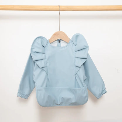 Waterproof Long Sleeved Baby Bib With Angel Wings