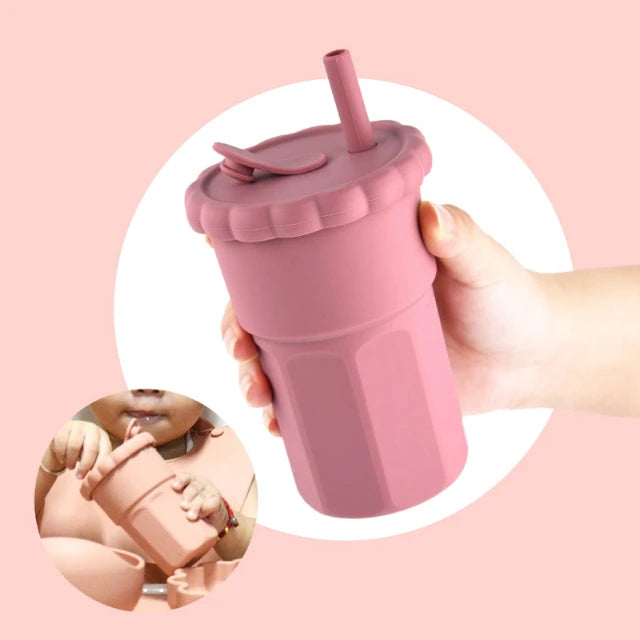 2 Piece Silicone Straw Cup Set