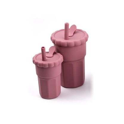 2 Piece Silicone Straw Cup Set