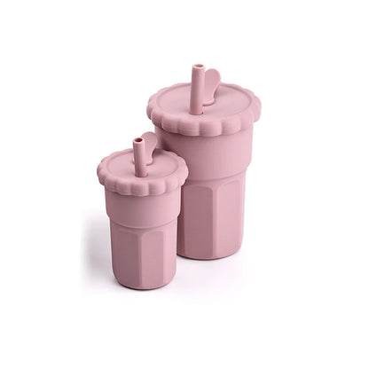 2 Piece Silicone Straw Cup Set