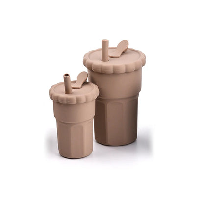 2 Piece Silicone Straw Cup Set