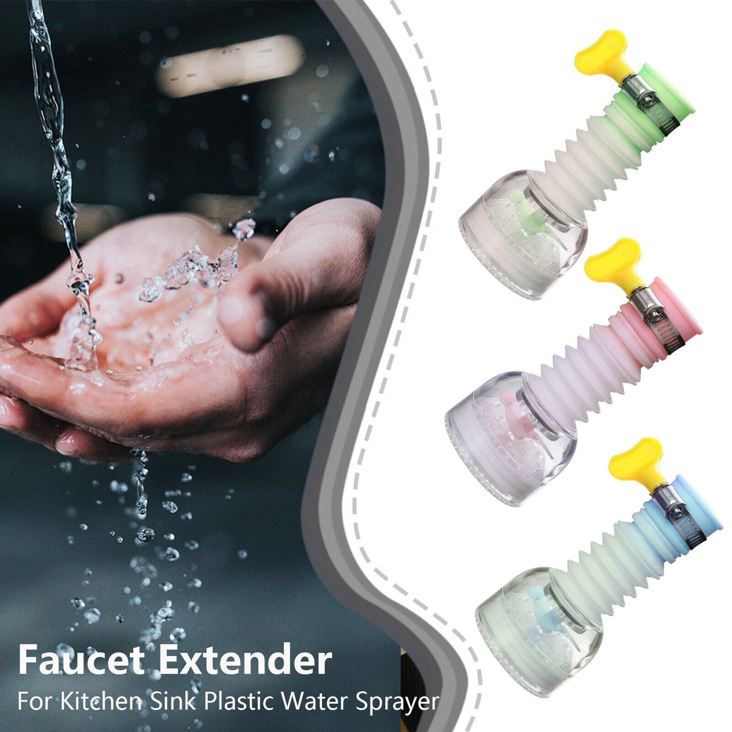 Global Purveyors 360-Rotation Kitchen Sink Faucet Extenders